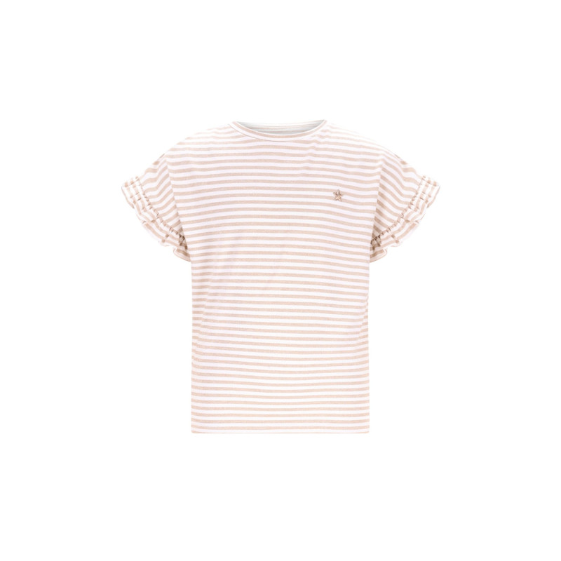 Like Flo Emma Flo girls ruffle sleeve end Gold stripe