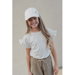 Like Flo Emma Flo girls ruffle sleeve end Gold stripe