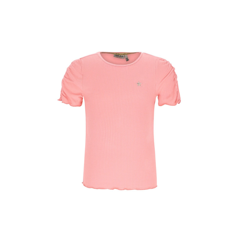 Like Flo Elise Flo girls rib ss shirt Salmon