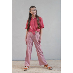 Like Flo Fleur Flo girls chambrey pants Old pink