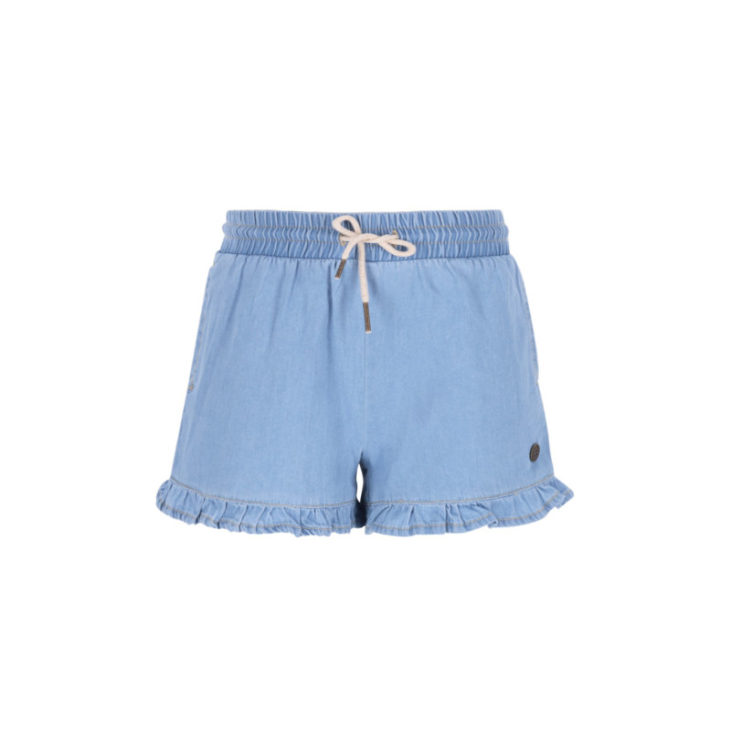 Like Flo Fiona Flo girls chambrey short with ruffle hem lt denim