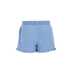 Like Flo Fiona Flo girls chambrey short with ruffle hem lt denim