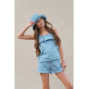 Like Flo Fiona Flo girls chambrey short with ruffle hem lt denim