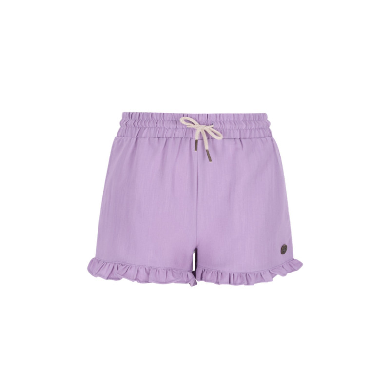 Like Flo Fiona Flo girls chambrey short with ruffle hem Lilac