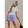 Like Flo Fiona Flo girls chambrey short with ruffle hem Lilac