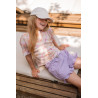 Like Flo Fiona Flo girls chambrey short with ruffle hem Lilac