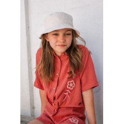 Like Flo Cecile Flo girls knotted oversized blouse Desert stone