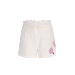 Like Flo Fee Flo girls mousseline short with crochet flower Off white