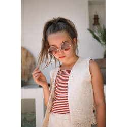 Like Flo Evina Flo girls solid rib singlet Desert stone