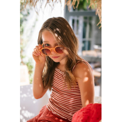 Like Flo Evina Flo girls solid rib singlet Desert stone