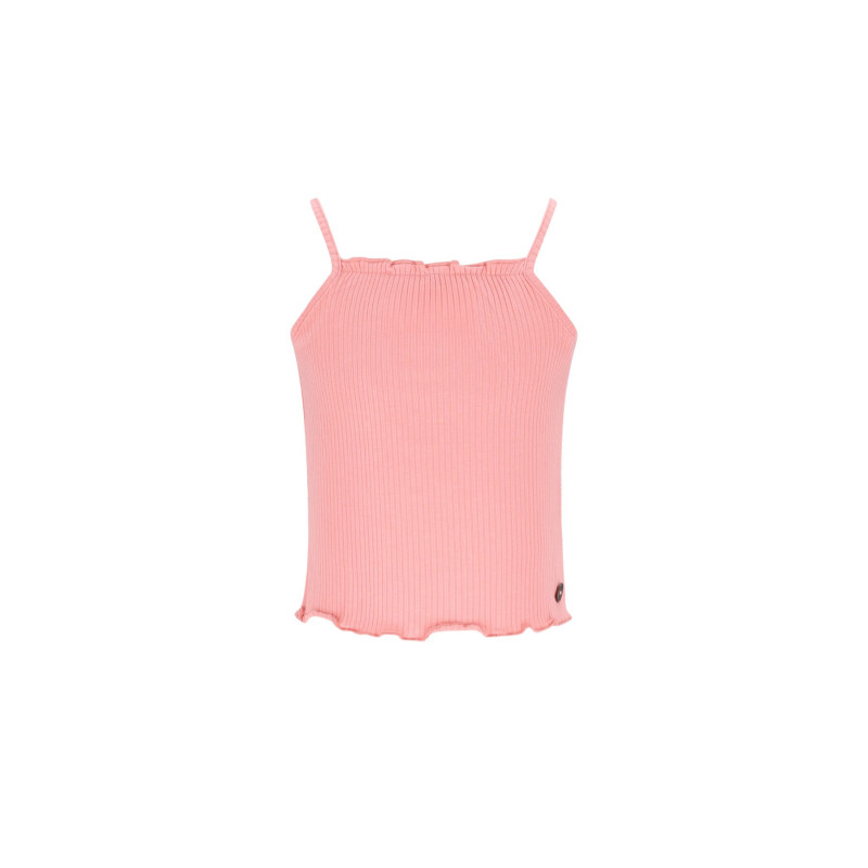 Like Flo Evina Flo girls solid rib singlet Salmon