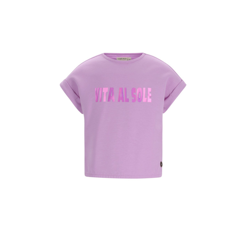 Like Flo Djezz Flo girls sweat tee with elatic in hem Lilac