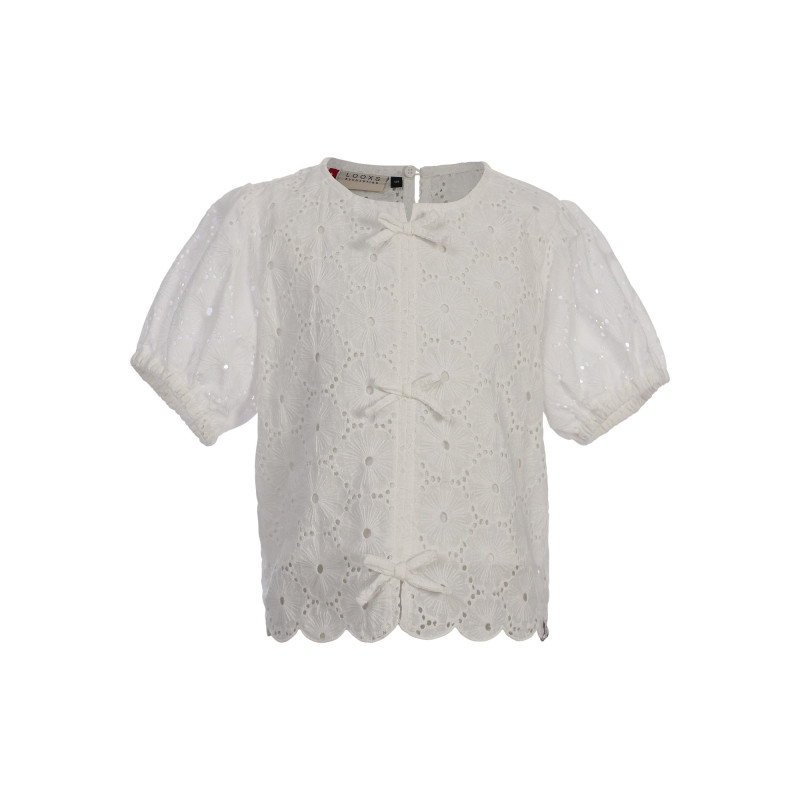 LOOXS Little woven top  SS Soft White