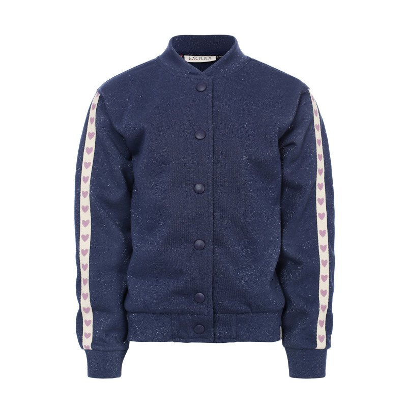LOOXS Little lurex sweat jacket Dark Blue