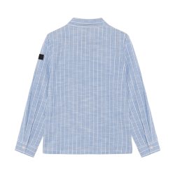 Indian Blue Jeans Shirt Linen LS Stripe  Blue