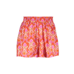 Geisha Short wide all over print mandarine red/ecru/blush