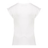 Geisha T-shirt rib ruffle sleeves off-white