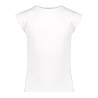 Geisha T-shirt rib ruffle sleeves off-white