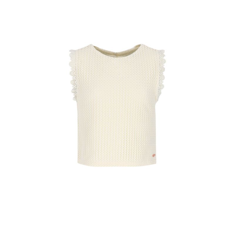NoBell' Kia Crochet Knit Singlet Pearled Ivory
