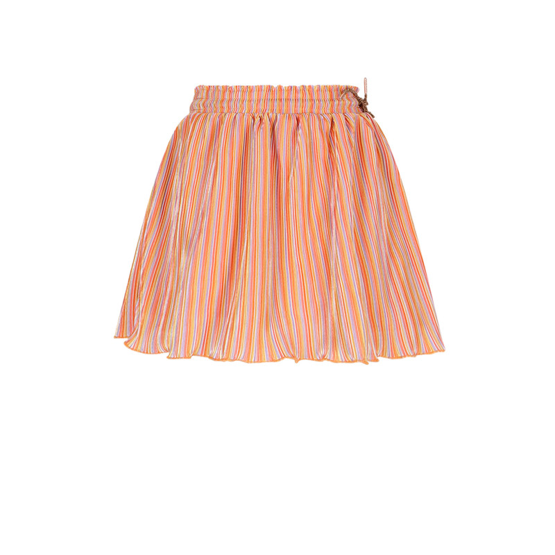 NoNo Norah Striped Plissee Skirt Orange Coral