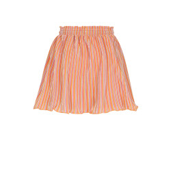 NoNo Norah Striped Plissee Skirt Orange Coral