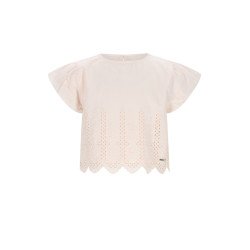 NoNo Tika Blouse with embroidered Border Hint of a Tint Salmon