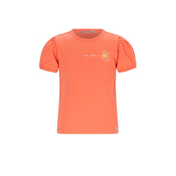 NoNo Karen Tshirt S/SL with CIAO print at back Orange Coral