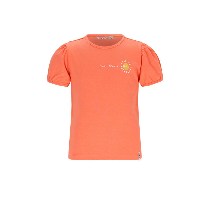 NoNo Karen Tshirt S/SL with CIAO print at back Orange Coral