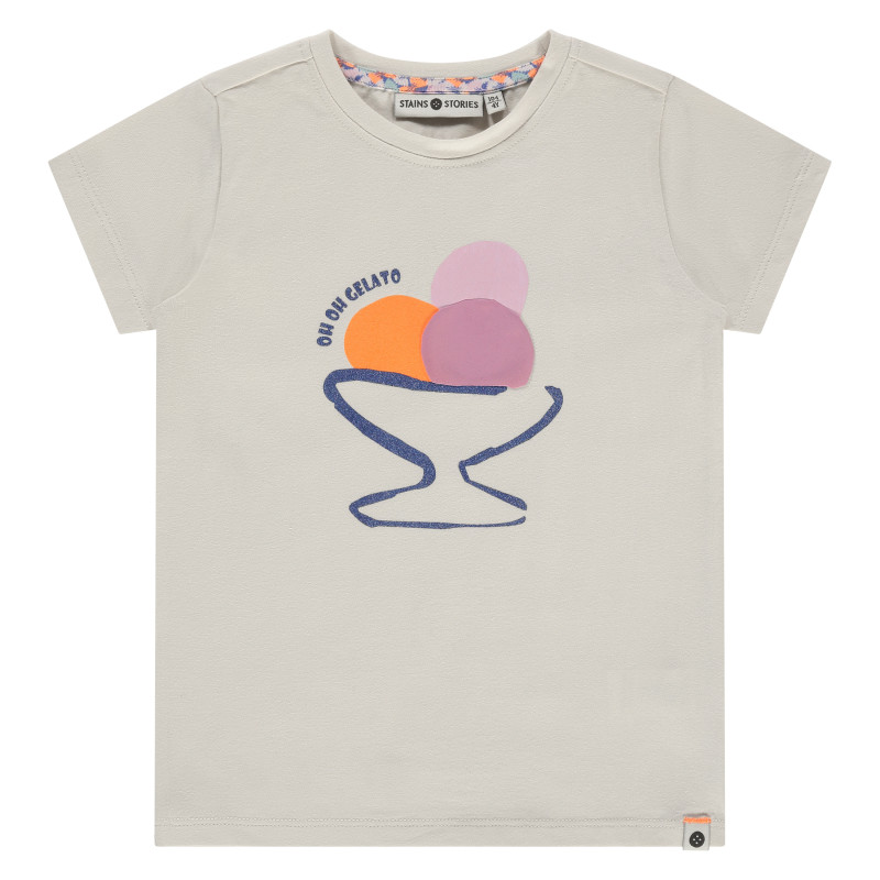 Stains and Stories girls t-shirt short sleeve Ivory