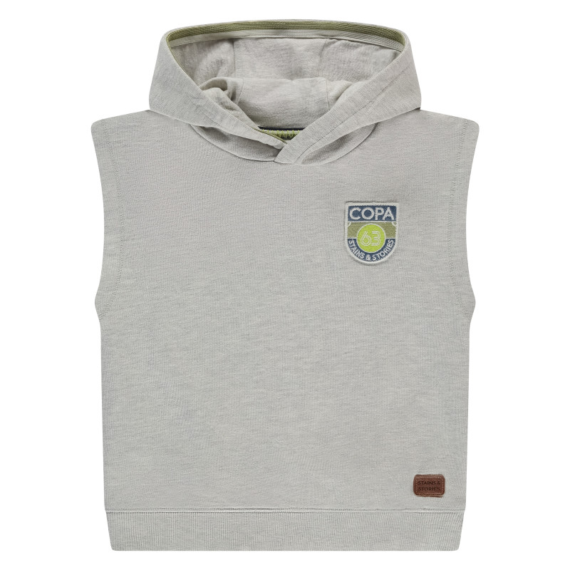 Stains and Stories boys hooded sleeveless sweatshirt Light Grey Melee