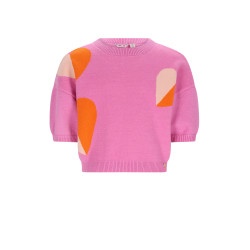 Nono Keya Knitted Top with intarsia hearts