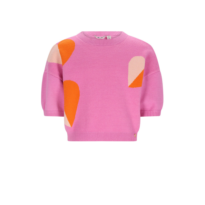 Nono Keya Knitted Top with intarsia hearts