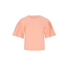 Like Flo Estelle Flo girls tee with ruffle sleeves Soft peach