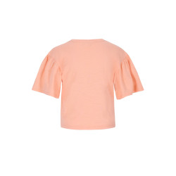 Like Flo Estelle Flo girls tee with ruffle sleeves Soft peach
