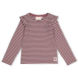 Jubel Longsleeve rib met streep - Daily Princess Bordeaux