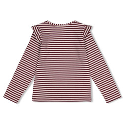Jubel Longsleeve rib met streep - Daily Princess Bordeaux