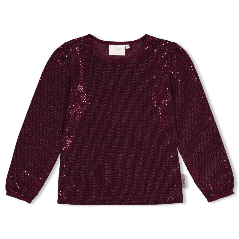 Jubel Longsleeve pailetten - Daily Princess Bordeaux