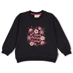 Jubel Sweater relaxed fit - Moon Flowers Antraciet