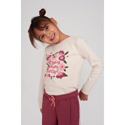 Jubel Longsleeve rib - Moon Flowers Offwhite