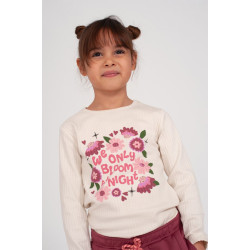 Jubel Longsleeve rib - Moon Flowers Offwhite