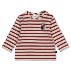 Feetje Longsleeve streep - Built for Fun Bordeaux