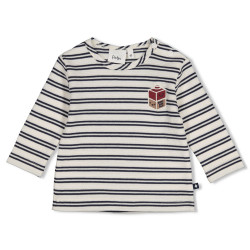Feetje Longsleeve streep wafelstructuur - Built for Fun Marine