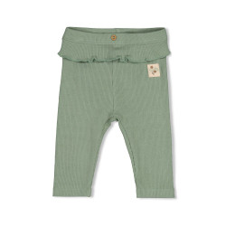 Feetje Legging pointelle rib - Lucky Bloombird Jade Groen