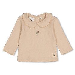 Feetje Longsleeve pointelle rib - Lucky Bloombird Offwhite