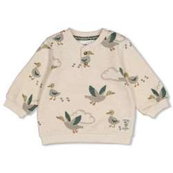 Feetje Sweater AOP - Wiggle and Waddle Offwhite melange