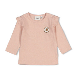 Feetje Longsleeve rib - Fall in Love Roze melange
