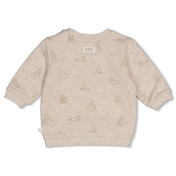 Feetje Sweater AOP - The Cuddle Company Taupe melange