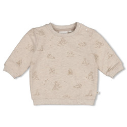 Feetje Sweater AOP - The Cuddle Company Taupe melange
