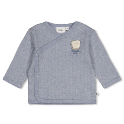Feetje Overslagshirt rib - Breakfast Buddy Blauw melange
