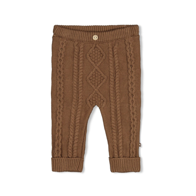 Feetje Broek gebreid cable-knit - The Knits Bruin